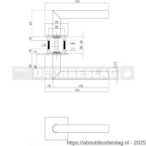 Intersteel Essentials 1850 deurkruk Jura op rozet verdekt met magneet 55x55x3 mm met nokken RVS - R26007497 - afbeelding 3