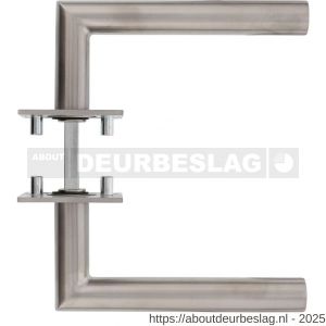 Intersteel Essentials 1850 deurkruk Jura op rozet verdekt met magneet 55x55x3 mm met nokken RVS - R26007497 - afbeelding 2