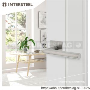 Intersteel Essentials 1850 deurkruk Jura op rozet verdekt met magneet 55x55x3 mm met nokken RVS - R26007497 - afbeelding 4