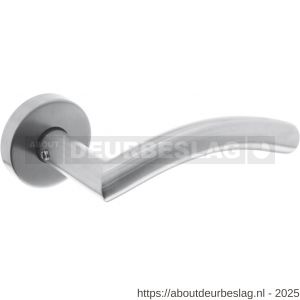 Intersteel Living 1954 deurkruk Lisa-90 graden met rozet verdekt ATP diameter 51x10 mm met nokken RVS - R26007067 - afbeelding 1