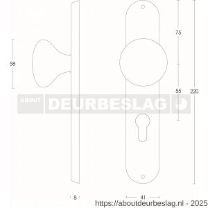 Intersteel Essentials 2695 knoplangschild ovaal 220x41 mm profielcilindergat 55 mm RVS - R26003333 - afbeelding 2