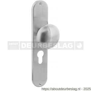 Intersteel Essentials 2695 knoplangschild ovaal 220x41 mm profielcilindergat 55 mm RVS - R26003333 - afbeelding 1