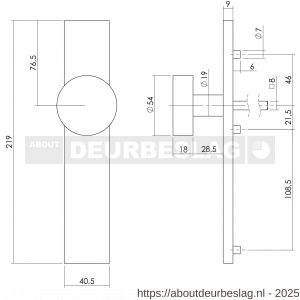 Intersteel Living 2754 knopschild 2754 lang verdekt rechthoekig blind 7 mm RVS EN 1906/4 - R26005866 - afbeelding 2