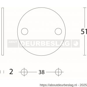Intersteel Living 3409 afdekrozet diameter 50x2 mm RVS - R26002286 - afbeelding 2