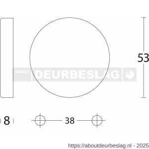 Intersteel Living 3410 afdekrozet verdekt diameter 53x9 mm RVS - R26002287 - afbeelding 2
