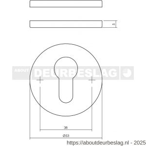 Intersteel Essentials 3413 cilinderrozetten verdekt diameter 53x5 mm RVS - R26011084 - afbeelding 2