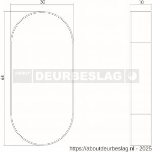 Intersteel Living 3417 afdekrozet verdekt ovaal 65x30x10 mm RVS - R26002289 - afbeelding 2