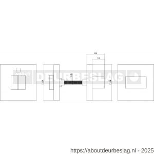 Intersteel Living 3510 WC-sluiting verdekt 53x53x8 mm met nokken en stift 8x8 mm RVS - R26002755 - afbeelding 2
