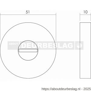 Intersteel Essentials 3715 WC-sluiting verdekt ATP diameter 51x10 mm met nokken en stift 8x8 mm RVS - R26005943 - afbeelding 2