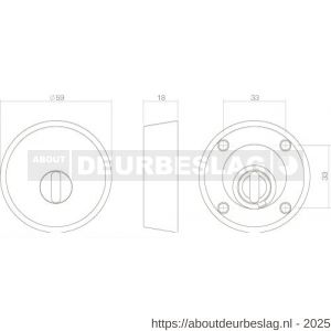 Intersteel Essentials 3755 SKG3 veiligheidsrozet rond diameter 59x18 mm voor oplegsloten met kerntrekbeveiliging RVS - R26007071 - afbeelding 2