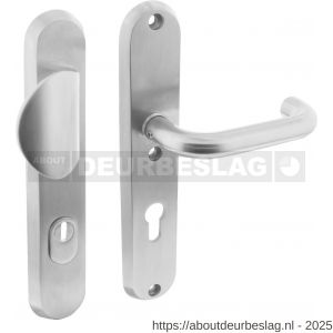 Intersteel Essentials 3783 SKG3 veiligheidsbeslag ovaal 250x50 mm greep-kruk Rond met veerconstructie profielcilindergat 72 mm met kerntrekbeveiliging RVS - R26006867 - afbeelding 1