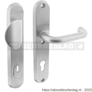 Intersteel Essentials 3783 SKG3 veiligheidsbeslag ovaal 250x50 mm greep-kruk Rond met veerconstructie profielcilindergat 92 mm met kerntrekbeveiliging RVS - R26006868 - afbeelding 1