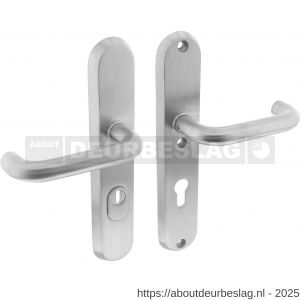 Intersteel Essentials 3785 SKG3 veiligheidsbeslag ovaal 250x50 mm kruk-kruk Rond met veerconstructie profielcilindergat 72 mm met kerntrekbeveiliging RVS - R26008592 - afbeelding 1