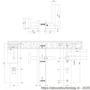 Intersteel Essentials 3962Z SKG3 veiligheidsbeslag rechthoekig 250x50 mm greep-kruk Jura profielcilindergat 72 mm met kerntrekbeveiliging RVS - R26008641 - afbeelding 3