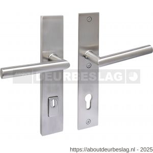 Intersteel 3964 SKG3 veiligheidsbeslag rechthoekig 250x50 mm kruk-kruk Jura met veerconstructie profielcilindergat 92 mm met kerntrekbeveiliging RVS - R26010823 - afbeelding 1