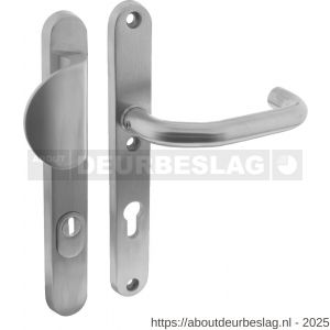 Intersteel Essentials 3985 SKG3 veiligheidsbeslag ovaal smal 254x35 mm greep-kruk Verkropt met veerconstructie profielcilindergat 72 mm met kerntrekbeveiliging RVS - R26006876 - afbeelding 1