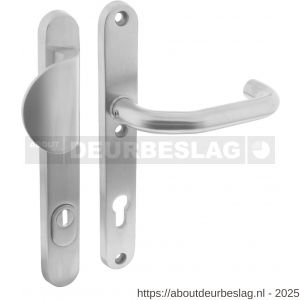 Intersteel Essentials 3985 SKG3 veiligheidsbeslag ovaal smal 254x35 mm greep-kruk Verkropt met veerconstructie profielcilindergat 92 mm met kerntrekbeveiliging RVS - R26006877 - afbeelding 1