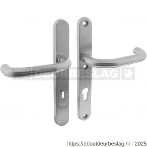 Intersteel Essentials 3987 SKG3 veiligheidsbeslag ovaal smal 254x35 mm kruk-kruk Verkropt met veerconstructie profielcilindergat 72 mm met kerntrekbeveiliging RVS - R26006878 - afbeelding 1