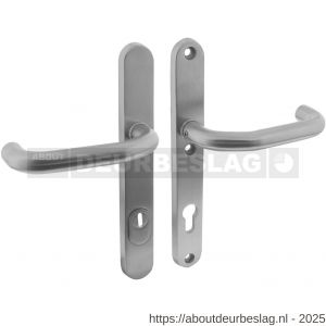 Intersteel Essentials 3987 SKG3 veiligheidsbeslag ovaal smal 254x35 mm kruk-kruk Verkropt met veerconstructie profielcilindergat 92 mm met kerntrekbeveiliging RVS - R26006879 - afbeelding 1