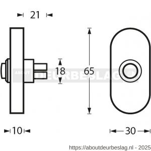Intersteel Essentials 3990 beldrukker ovaal verdekt 65x30x10 mm RVS - R26007293 - afbeelding 2