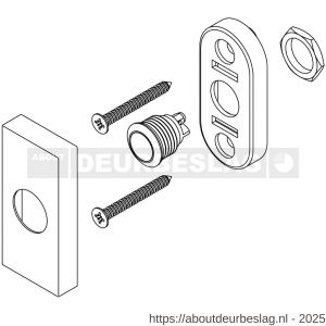 Intersteel Living 3990 beldrukker rechthoekig verdekt 65x30x10 mm RVS - R26008657 - afbeelding 3