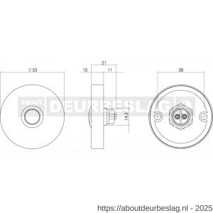 Intersteel Essentials 3990 beldrukker rond verdekt diameter 53x10 mm RVS - R26007295 - afbeelding 3