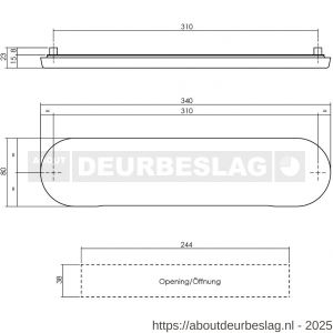 Intersteel Exclusives 4000 briefplaat ovaal 340x80 mm verdekt RVS - R26007311 - afbeelding 2