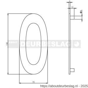 Intersteel Essentials 4020 huisnummer 0 150 mm RVS - R26002183 - afbeelding 2