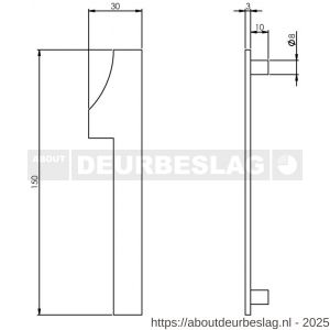 Intersteel Essentials 4020 huisnummer 1 150 mm RVS - R26002184 - afbeelding 2