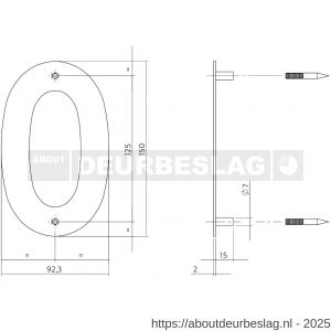 Intersteel Essentials 4020 huisnummer 0 150x2 mm RVS - R26002157 - afbeelding 2