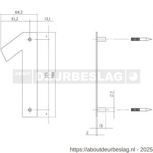 Intersteel Essentials 4020 huisnummer 1 150x2 mm RVS - R26002158 - afbeelding 2