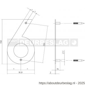 Intersteel Essentials 4020 huisnummer 6 150x2 mm RVS - R26002162 - afbeelding 2