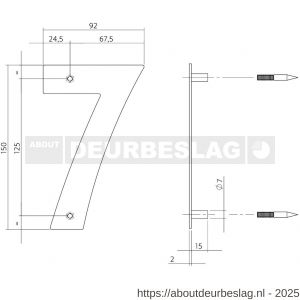 Intersteel Essentials 4020 huisnummer 7 150x2 mm RVS - R26002163 - afbeelding 2