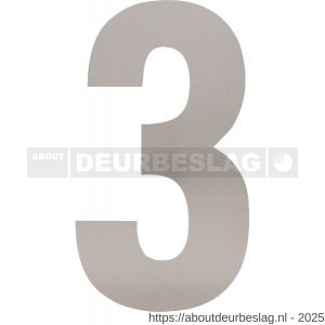 Intersteel Living 4021 huisnummer 3 XL hoogte 300 mm RVS geborsteld - R26009264 - afbeelding 1