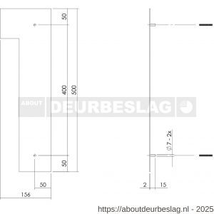 Intersteel Living 4021 huisnummer 1 XXL hoogte 500 mm RVS geborsteld - R26009272 - afbeelding 2
