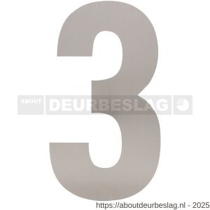Intersteel Living 4021 huisnummer 3 XXL hoogte 500 mm RVS geborsteld - R26009274 - afbeelding 1