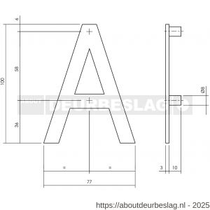 Intersteel Essentials 4026 huisletter A 100 mm RVS - R26002208 - afbeelding 2
