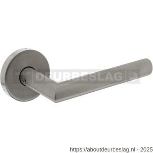 Intersteel Living 4057 set achterdeurbeslag rond deurkruk Jura met massieve rozetten RVS - R26010046 - afbeelding 1