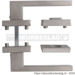 Intersteel Living 4057 set achterdeurbeslag vierkant: Amsterdam met massieve rozetten en SKG3 veiligheidsrozetten RVS - R26010696 - afbeelding 2