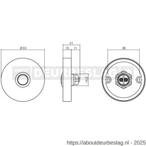 Intersteel Essentials 4057 set voordeurbeslag rond voordeurknop SKG rozetten deurbel briefplaat tochtwering en deurkruk op rozet RVS - R26008662 - afbeelding 6