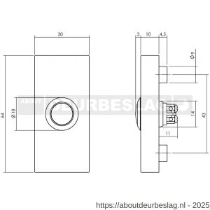 Intersteel Essentials 4057 set voordeurbeslag vierkant voordeurknop SKG rozetten deurbel briefplaat tochtwering en deurkruk op rozet RVS - R26008663 - afbeelding 5