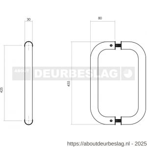 Intersteel Essentials 4323 deurgreep U 455x80x30 mm hart op hart 425 mm RVS - R26006088 - afbeelding 2