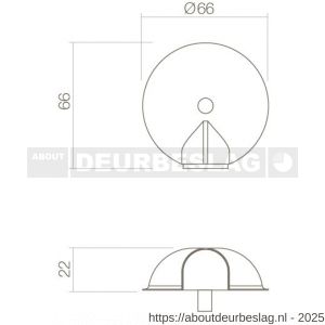 Intersteel Essentials 4421 deurstop 442100 bol diameter 65 mm met nokken RVS - R26007388 - afbeelding 2