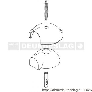 Intersteel Essentials 4421 deurstop 442100 bol diameter 65 mm met nokken RVS - R26007388 - afbeelding 3