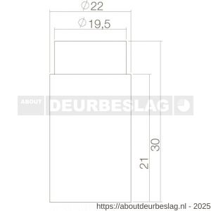 Intersteel Essentials 4421 deurstop wandmontage 22x30 mm kort RVS - R26007391 - afbeelding 2
