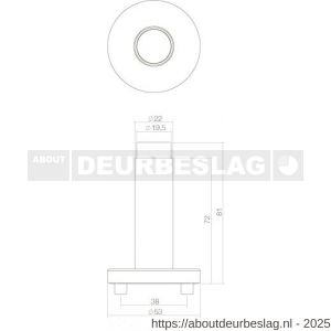 Intersteel Essentials 4421 deurstop wandmontage met rozet RVS - R26007394 - afbeelding 2