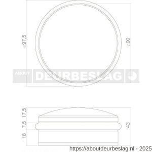 Intersteel Essentials 4421 deurstop Rondo 90x43 mm RVS - R26000988 - afbeelding 3