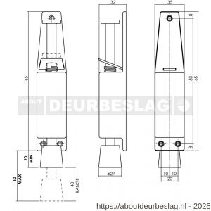 Intersteel Essentials 4440 deurvastzetter met voetrem groot 18036 RVS - R26007237 - afbeelding 2