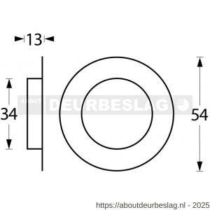 Intersteel Essentials 4476 schuifdeurkom diameter 34/55 mm RVS - R26007659 - afbeelding 2