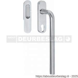 Intersteel Living 4500 hef-schuifdeurbeslag Draaigreep recht profielcilindergat 69 mm met schuifdeurkom RVS geborsteld - R26003877 - afbeelding 1